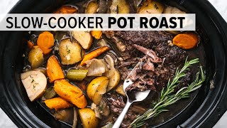 SLOW COOKER POT ROAST  an easy crock pot roast for dinner [upl. by Emili]