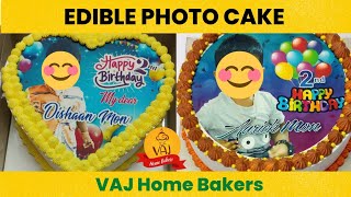 Edible Photo Cake  How to paste a Edible Photo in Cake  Edible Photo Cake Decoration photocake [upl. by Inalem893]