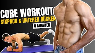 8 Minuten effektives CORE Workout für Zuhause  Sixpack und Unterer Rücken [upl. by Shah659]