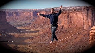 Slackline in Moab UT  400ft Above Ground [upl. by Odo]