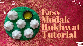 Rukhwat Modak  Mini Clay Modak  Easy and attractive Homemade Art [upl. by Anyak782]