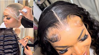 START to FINISH sleek BUSS DOWN   SATISFYING CRIMPS   Full HD Frontal Wig Install Melt Tutorial [upl. by Sivlek]