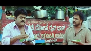 Ravichandran Teaching Jaggesh How to Eat Chitranna  Super Scene  Nee Tata Naa Birla Kannada Movie [upl. by Sedgewake]