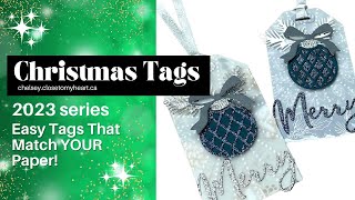 DIY Christmas Tags Using Patterned Paper [upl. by Aseiram]