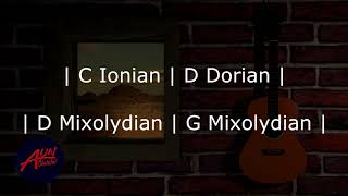 C Ionian D Dorian D Mixolydian G Mixolydian Backinh Track [upl. by Ainahs]