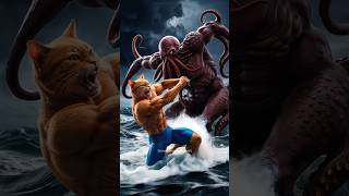 Cat 😱 fight with dangerous octopus [upl. by Calie]