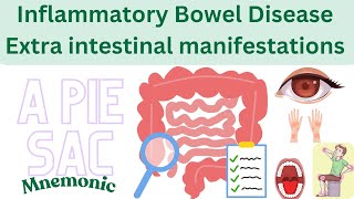 ExtraIntestinal Manifestations of Inflammatory Bowel Disease Explained with A PIE SAC Mnemonic [upl. by Enyamert]