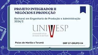 PROJETO INTEGRADOR II  NEGÓCIOS E PRODUÇÃO  POLO MARÍLIA  DRP 07  GRUPO 04 [upl. by Onitselec]