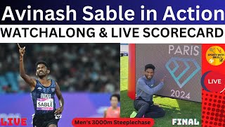 🔴Live Watchalong  Avinash Sable in Mens 3000m Steeplechase Final Paris Olympic 2024 [upl. by Ettevahs]