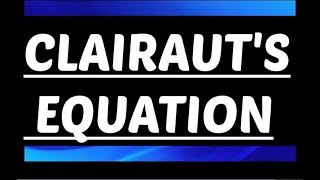 Clairauts Equation [upl. by Mitch127]