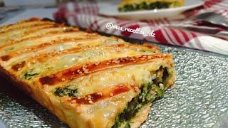 كيش بالسلقالسبانخ بعجينة خفيفة و بنة رائعة 🤤 quiche aux épinards [upl. by Euqirdor]