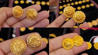 2024 Gold Tops Earrings Designs With Price Light Weight Earrings Gold kanpasha design with price [upl. by Aleras]