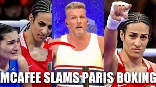 Pat McAfee On Male Boxer Powerful BLOWS Making Woman Angela Carini QUIT in Seconds At Paris Olympics [upl. by Simonetta457]