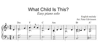 CHRISTMAS songs to play on PIANO What Child Is This Free PDF [upl. by Ahsiemal]