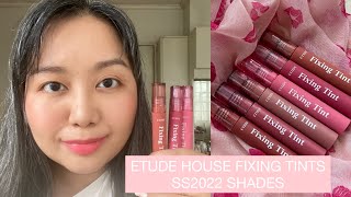 Swatches  Try On ALL 3 NEW SS2022 SHADES of ETUDE HOUSE FIXING TINTS [upl. by Galliett]