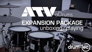 ATV aDrums aD5 artist series expansion package unboxing amp demo [upl. by Ammamaria]