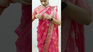 Saree draping tutorial for beginners step by step for newly married girls  Sari draping idea [upl. by Linc]