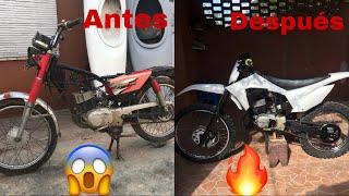 Suzuki ax100 modificada a cross Proyecto paso a paso [upl. by Nyla]