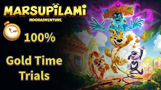 Marsupilami Hoobadventure  ALL Gold Time Trials  PC [upl. by Dorita]