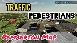 Traffic and Pedestrians  Pemberton Map FS22 [upl. by Morril253]