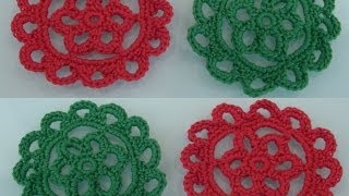 Crochet Flower Tutorial 10  DIY Crochet Coasters 1 [upl. by Adnouqal650]