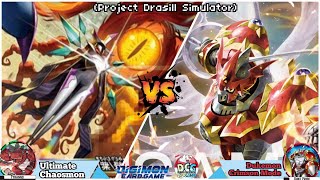 Digimon TCG BT17 Ultimate Chaosmon vs Gallantmon Crimson Mode Project Drasil Sim [upl. by Esorylime]