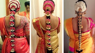 Indian Bridal Hairstyles  Wedding Hairstyles Step By Step  Bridal Bun and Bridal Plait Hairstyles [upl. by Ehcar]