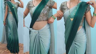 Perfect pleats making trick for daily wear saree tips  very easy saree draping tutorial [upl. by Ainaznat]