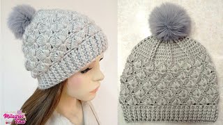 Como tejer el gorro N° 59 UNISEX a crochet en punto ROMBOS COMPLETOS paso a paso  TODAS LAS TALLAS [upl. by Ahsiekin]