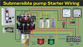 Submersible Starter Connection  Submersible Water Pump Starter Wiring Guide  Electricalgenius [upl. by Leaper]