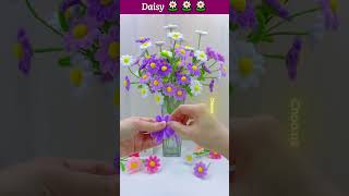 Easy DIY With PipecleanerHow to make Daisy diy diyflowers crepepaperflower flowers craft [upl. by At]