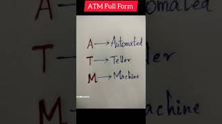 ATM Full Form🏧💳atm youtubeshortsfullform viralvideoknowledgestudycurrentaffairs hardwork [upl. by Eanal]