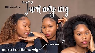 HAIR TRANSFORMATION How to turn a closure wig to a headband wig [upl. by Nnylyt]