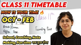 Class 11 Timetable for October to Feb  Start Study for Exams 2023 [upl. by Anikas]