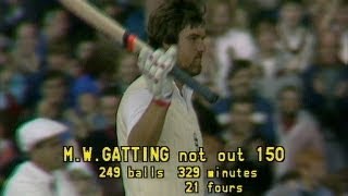 Ashes archive and memories  Mike Gatting hits 160 at Old Trafford in 1985 [upl. by Aretina]