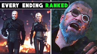 Witcher 3  All 15 Endings Ranked WORST to BEST [upl. by Enyamart]