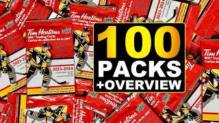 Opening 100 Packs of 202324 Upper Deck Tim Hortons Hockey Cards  NHL Trading Cards [upl. by Suivatra]