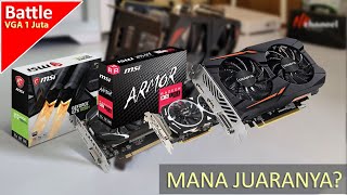 Nvidia GTX 1050 Ti BANTAI RX 580 Yang bener Battle VGA Harga 1 Juta  13 Jutaan 2024 [upl. by Aisatsana834]