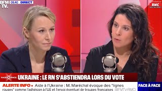 MARION MARÉCHAL VS APOLLINE DE MALHERBE  la GUERRE EST DÉCLARÉE sur RMCBFM [upl. by Kcirdot]