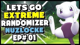 A Wild MEWTHREE  Pokemon Lets Go Pikachu and Eevee Extreme Randomizer Nuzlocke Episode 1 [upl. by Noyahs]