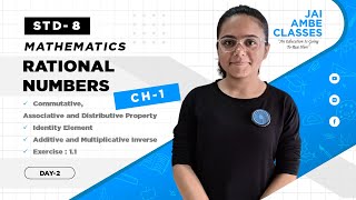 RATIONAL NUMBERS  STD8  MATHEMATICS  CH1  DAY2   By Kashish Bhagya  Jai Ambe Classes [upl. by Dulce208]