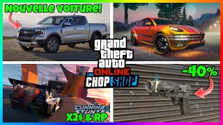 PROMO ET BONUS GTA 5 ONLINE DE LA SEMAINE DU 41  NOUVEAU VÉHICULE DLC CHOP SHOP ET COURSES x2 [upl. by Ahseenal345]