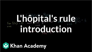 Introduction to lHôpitals rule  Derivative applications  Differential Calculus  Khan Academy [upl. by Htedirem]