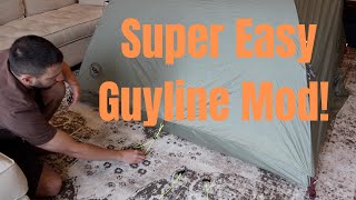 Quick amp Easy Guyline Mod Improve Your Tent Guy Lines  Big Agnes Example works on many tents [upl. by Oinesra]