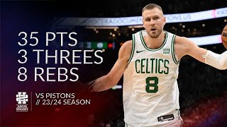 Kristaps Porzingis 35 pts 3 threes 8 rebs vs Pistons 2324 season [upl. by Darnoc]