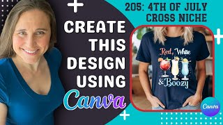 Canva Design Tutorial For Print On Demand 4th of July Cross Niche ❤️🔥💲 [upl. by Ping]