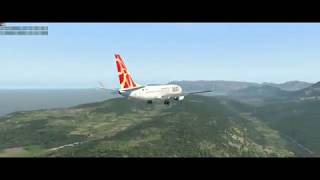 XPlane 11 Challenging approachlanding into LYTV Rwy 32 Tivat Montenegro [upl. by Lise]