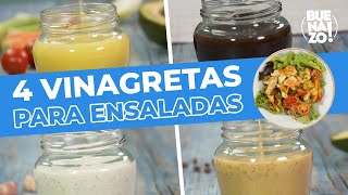 4 vinagretas para ensaladas  BUENAZO [upl. by Lobel]