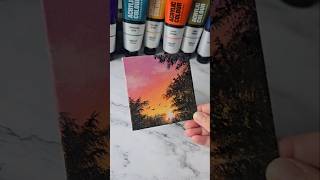 Easiest way to paint a sunset  acrylic painting ideas [upl. by Tillio]