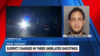 Suspect charged in 3 unrelated shootings in Greenville Co [upl. by Nahsed769]